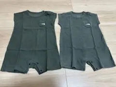 The North Face 半袖ロンパース 70cm オリーブ 2セット