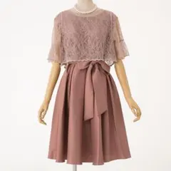 AIMER ピンク フレアドレス レーストップス付き　9号