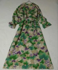 ふりふ ロングワンピース Ｆ ぶどう柄 和柄 超美品 和風 レトロ