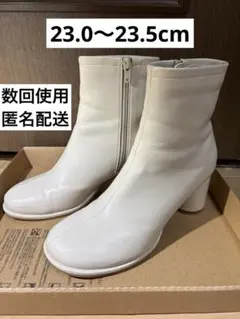 【数回使用】オリエンタルトラフィック オブリークトゥラウンドヒール ブーツ 白