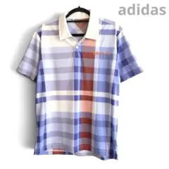 【美品】adidas golfアディダスゴルフ 半袖ポロシャツ チェックメンズLのサムネイル