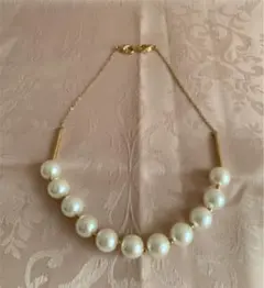 【新品・未使用】パール調ネックレス　チョーカー　ゴールド色