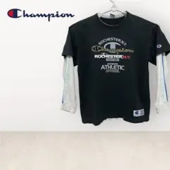 チャンピオン　ロンT 長袖　子ども服　男の子　ブラック