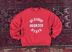 USA古着 カレッジロゴ スウェット トレーナー レッド M