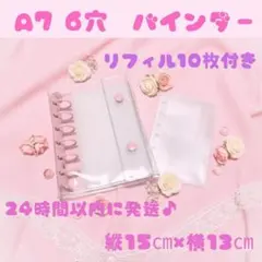 シール帳 透明 バインダー パステルカラー ピンク A7 6穴バインダー 平成