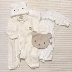 ファミリア　ボンポワン　ロンパース　スタイ　帽子セット