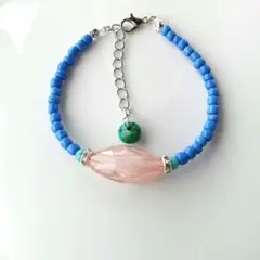 №352　ターコイズ×トルコ石×ブレスレット　ハンドメイド