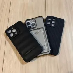 iPhone用ケース ⚠️3点セット ブラック系 13Pro