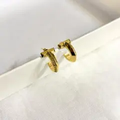 【アウトレット】　ワンフープ　ピアス　ゴールド