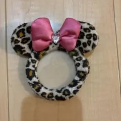 ミニー　ミラーキーホルダー　ヒョウ柄