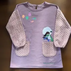 エプロン 割烹着 スモック チュニック 裏起毛 くまのがっこう