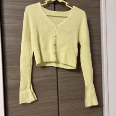 GRL リブニット カーディガン イエロー