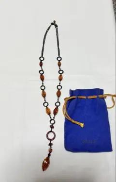 琥珀　アンバー　ロングネックレス