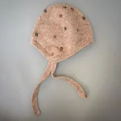 ZARAベビー帽子 ベージュ ドット柄 3-6ヶ月
