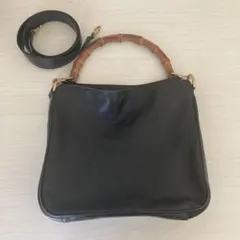 GUCCI バンブー ミニボストンバッグ ネイビー ビンテージ 7＊58 GUCCI バンブー ミニボストンバッグ ネイビー ビンテージ 7＊58 - メルカリ
