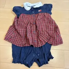 familiar チェック柄ロンパース 80サイズ