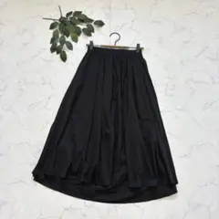 8550✾アンデミュウ✾ロングスカート【F】ブラック/フレア/前後差/綺麗めのサムネイル