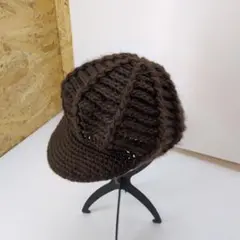 ブラウン ニットキャスケット