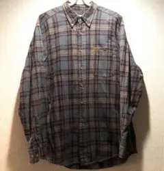 グレー系チェック 長袖シャツ