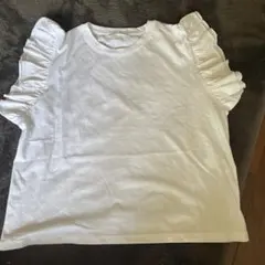 ZARA フリル袖 ホワイトTシャツ