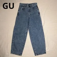 GU ジーユー ハイウエスト デニムパンツ ブルー S
