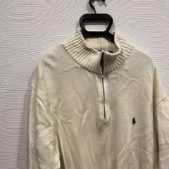 ラルフローレン ハーフジップセーター ホワイト系 メンズ　2XL