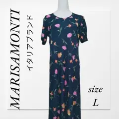 MARISAMONTI 花柄カットソーワンピースゆったり Lサイズ