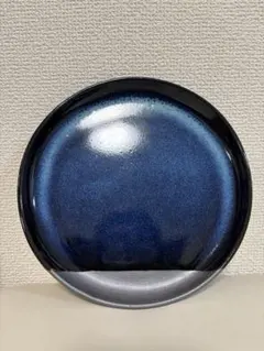 小石原焼　ダークブルーとグレーの陶器皿のサムネイル