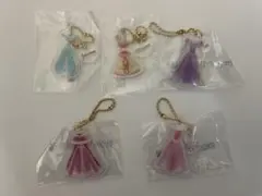Disneyプリンセス ドレス型アクリルキーホルダー5個セット