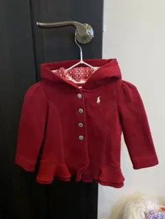 Ralph Lauren ボルドー　フード付きカーディガン 12month