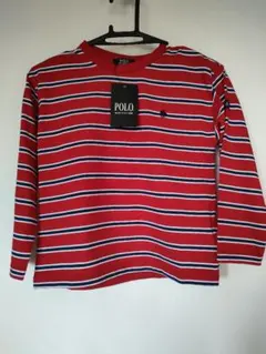 新品　未使用 120cm　POLO 赤 ボーダー柄 長袖Tシャツ　男児　トップス