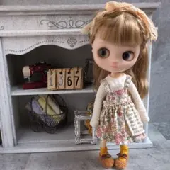 1367.花柄サロペットスカートとトップスセット ミディブライスアウトフィット