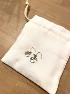 天然石クォーツ　ハンドメイドピアス　k18gfd