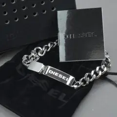 美品 DIESEL ディーゼル ブレスレット DX0966040 ロゴ シルバー