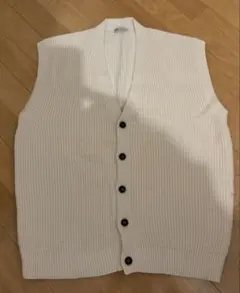 ZARA リブ編み ノースリーブセーター XL ホワイト