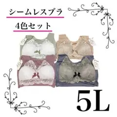 シームレスブラ　5L ノンワイヤー　ナイトブラ　美胸　楽ブラ　伸縮性　着痩せ