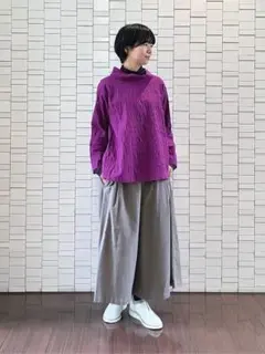 美品　Plantation　プランテーション　ブラウス　パープル　日本製のサムネイル