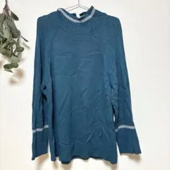 ATELIER SIX【L相当】ターコイズ ハイネックセーター ピップが隠れる丈のサムネイル