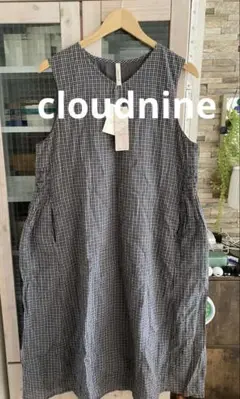 cloudnine クラウドナイン　サイド切り替えシャーリングノースリーブワンピ