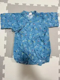 70cm 甚平ロンパース 青色花柄甚平 七夕 夏 祭り ワンコイン