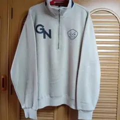 GREG NORMAN ベージュ ジップアップセーターLL