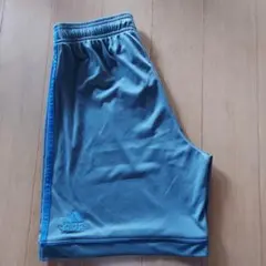 adidas 青 ストライプ ハーフパンツL