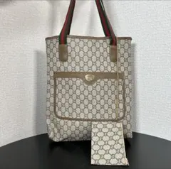 07 美品 GUCCI シェリーライン PVC トートバッグ 肩掛け GG柄 k - メルカリ