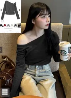 GRL グレイル ワンショルダーギャザースリーブトップス[dk1260]