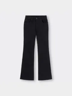 【GU】ミドルライズフレアジーンズ 黒