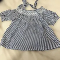 MAJESTICLEGON ストライプ柄オフショルダー半袖トップスのサムネイル