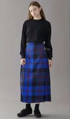 O’NEIL OF DUBLIN ウーステッドウール ロングキルトスカート