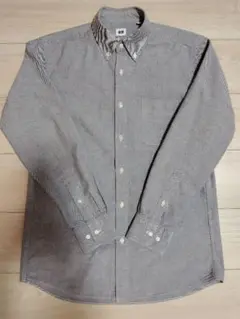 UNIQLO メンズ オックスフォード ボタンダウンシャツ グレー М