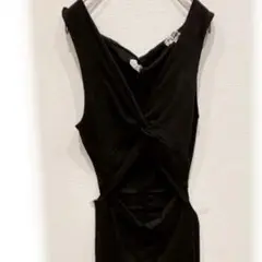 1点もの✨️ 【M】オールインワン 黒 ブラック 無地 レディース ツイスト