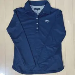 レディース　Callaway 長袖ポロシャツ ネイビー Lサイズのサムネイル